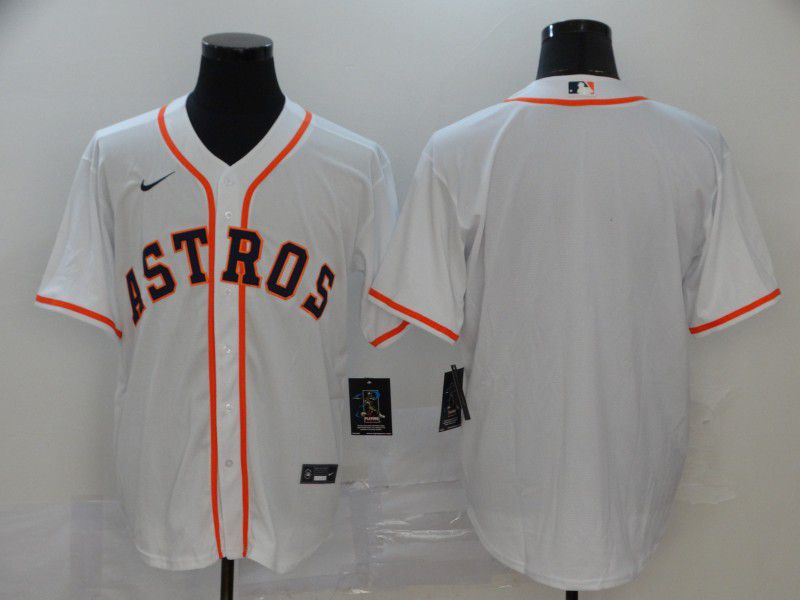 Men Houston Astros Blank White Nike Game MLB Jerseys